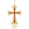 Golden Plated Alloy Cross Big Pendants ALRI-J026-21G-1
