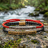 2Pcs DON'T LET THE HARD DAYS WIN 304 Stainless Steel Charm Motivational Quote Bracelets FG5463-4-2