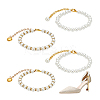 2 Pairs 2 Styles Women's Detachable ABS Plastic Imitation Pearl Beaded Shoe Laces for High Heels DIY-PH0022-88B-7