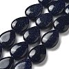 Synthetic Blue Goldstone Beads Strands G-P528-L06-01-1