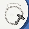 304 Stainless Steel Enamel Link Bracelets BJEW-P356-01B-P-2