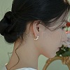 Alloy Plastic Pearl Round Cuff Earrings FS-WG69B0D-01-2