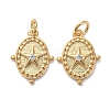 Brass Micro Pave Clear Cubic Zirconia Charms KK-I658-04G-1