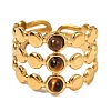 Natural Tiger Eye Finger Rings RJEW-Q822-44G-02-2