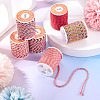 6 Rolls 6 Colors 4-Ply Polycotton Cord with Metallic Thread OCOR-TA0003-05B-4