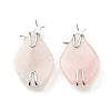 Natural Rose Quartz Pendants G-C246-02P-2