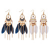 2Pairs 2 Colors Feather Chandelier Earrings EJEW-TA0001-81D-1