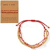 Adjustable Brass Round Beads Multi-starnd Bracelets XW4169-2-2