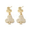Brass Pave Cubic Zirconia Stud Earrings for Women and Men EJEW-M258-10G-1