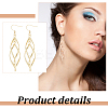 3 Pairs 3 Colors Brass Twist Wave Dangle Earrings for Women EJEW-AN0003-26-3