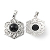 Natural Obsidian Pendants G-P498-02P-02-2