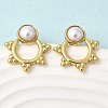 201 Stainless Steel ABS Plastic Pearl Stud Earrings EJEW-Z151-13G-07-3
