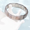 Natural Black Agate Beaded Stretch Bracelets for Unisex G-K303-02M-3