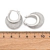 Brass Clear Cubic Zirconia Hoop Earrings EJEW-R025-36P-3