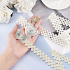 2Pcs 2 Style ABS Plastic Pearl Braided Stretch Chain Belts with Alloy Oval Clasp AJEW-CP0001-66-3
