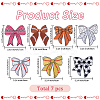 7Pcs 7 Styles Polyester Embroidery Iron on Clothing Patches PATC-GF0001-63-2