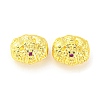 Brass Micro Pave Cubic Zirconia Beads KK-H452-25G-1