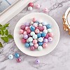 100Pcs 15mm Silicone Beads Multicolor Round Silicone Beads Kit Loose Bulk Silicone Beads for Keychain Making Necklace Bracelet Crafts JX325A-4