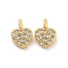Rack Plating Brass Micro Pave Cubic Zirconia Charms KK-C038-04G-1