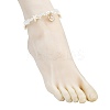 Zinc Alloy Enamel Shell Shape Charm Round Shell Pearl & Dyed Synthetic Turquoise Starfish & Opalite Chip Beaded Anklets AJEW-AN00735-01-3