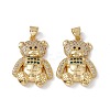 Brass Micro Pave Cubic Zirconia Pendants KK-B061-20G-01-2