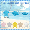 12Pcs 6 Colors Turtle Food Grade Eco-Friendly Silicone Focal Beads SIL-SC0001-88-2