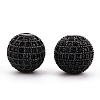 Brass Micro Pave Cubic Zirconia Beads ZIRC-Q013-12mm-143B-3
