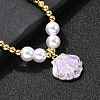 Brass Micro Pave Cubic Zirconia Charm Bracelets BJEW-P358-02G-4