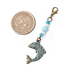 Ocean Theme Alloy Charm & Glass Beads Pendant Decorations HJEW-JM03158-08-3