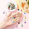 20Pcs 10 Colors Alloy Enamel Smiling Face Pendant Decorations HJEW-YW00218-4