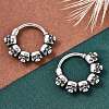 Skull 316 Surgical Stainless Steel Hoop Earrings EJEW-G416-32AS-2