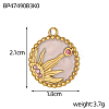 304 Stainless Steel Micro Pave Cubic Zirconia Pendants STAS-OY008-64G-3