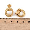 304 Stainless Steel Textured Ring Stud Earrings EJEW-P324-04G-5