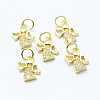 Brass Micro Pave Cubic Zirconia Charms LS-KK-P133-03G-NR-1