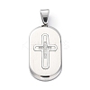 304 Stainless Steel Micro Pave Cubic Zirconia Pendants STAS-U043-25P-1