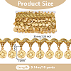 Polyester Fringe Lace Trim Ribbon with Charms Tassel OCOR-WH0078-337A-2