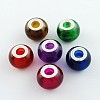 Mixed Large Hole Rondelle Spray Painted Glass European Beads X-GPDL-R002-M1-1