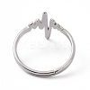 Non-Tarnish 201 Stainless Steel Heart Beat Adjustable Ring for Women RJEW-K238-02P-2