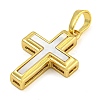 Brass Pendants with Shell KK-D534-02G-02-2