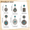 6 Pairs 6 Style Rhombus & Rectangle & Oval Synthetic Turquoise Dangle Stud Earrings EJEW-AN0001-05-2