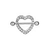 316 Surgical Stainless Steel Rhinestone Heart Nipple Rings WGA1CA9-01-1