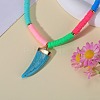 Handmade Polymer Clay Heishi Beads Pendant Necklaces NJEW-JN02817-4