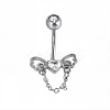 316L Surgical Stainless Steel Pave Clear Cubic Zirconia Curved Barbell Belly Rings FS-WG3A43F-12-1