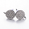 Brass Micro Pave Cubic Zirconia Stud Earring Findings LS-ZIRC-E132-13A-B-1