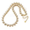 Brass Clear Cubic Zirconia Heart Link Chain Necklaces for Women NJEW-H057-02G-4