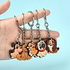 5Pcs 5 Styles Cute Cartoon PVC Plastic Dog Pendant Keychain KEYC-YW0001-18-4