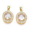 Brass Micro Pave Cubic Zirconia Pendants KK-N254-234G-1