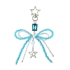 Alloy Glass Chip Pendant Decoration HJEW-FZ00040-1