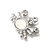 304 Stainless Steel Pave Natural White Shell Pendants STAS-C122-21A-02P-2