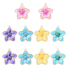 10Pcs 5 Colors Rack Plating Alloy Enamel Pendants ENAM-YW0004-73-1